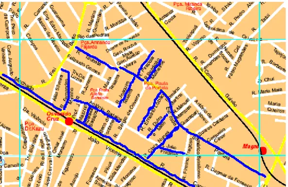 Figura 2 Mapa de parte do bairro de Oswaldo Cruz: 