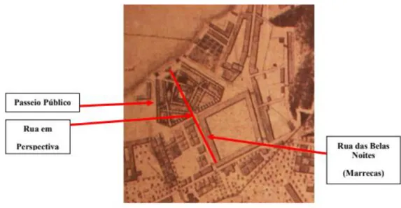 Figura  13  -  Recorte  ampliado  da  planta  de  J.A.  Reis  de  1808,  da  cidade  de  São  Sebastião do Rio de Janeiro 