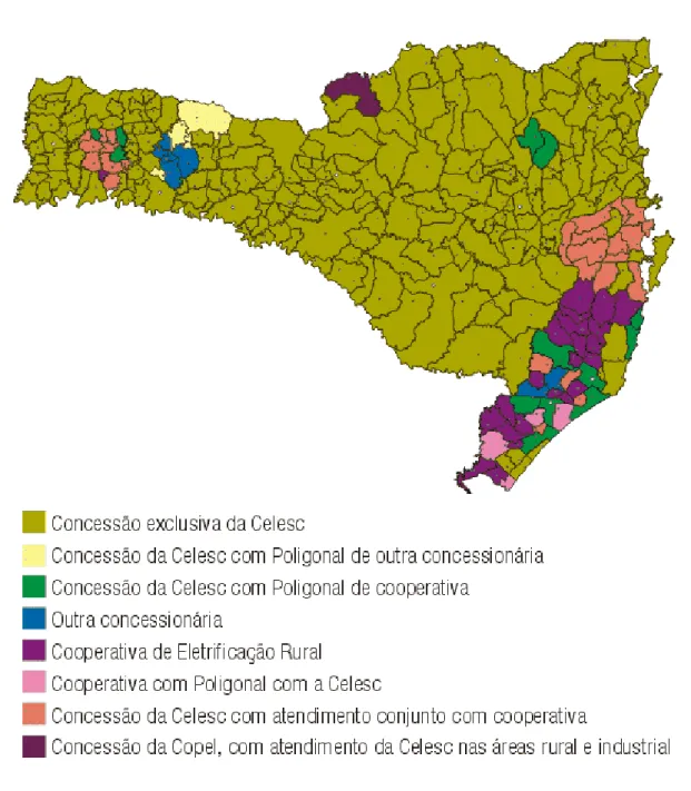 Ilustração 7 - Área de Concessão da Celesc 