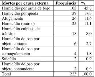 Tabela 3 - Registros de óbito das vítimas por causa externa,   segundo dados do SIM/SUS Estado do Rio de Janeiro (2007) 