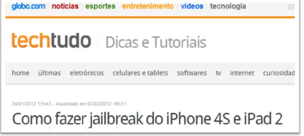 Figura 3 - tutorial em uma página do provedor de conteúdo Globo.com que ensina como fazer o  procedimento de desbloqueio 