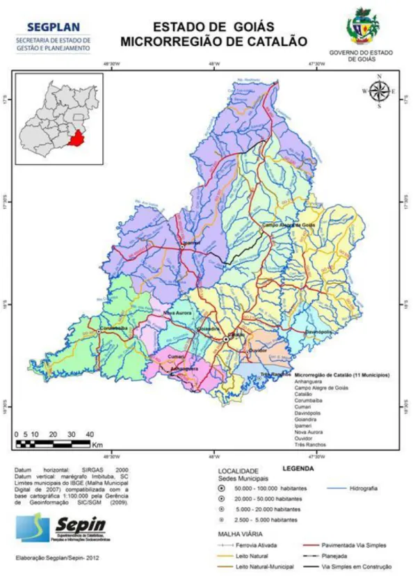 Mapa 1 – Microrregião de Catalão  