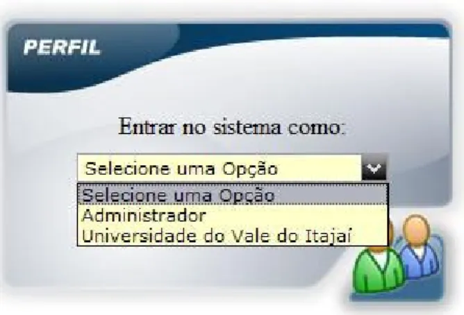 Figura 13. Tela de escolha do perfil 