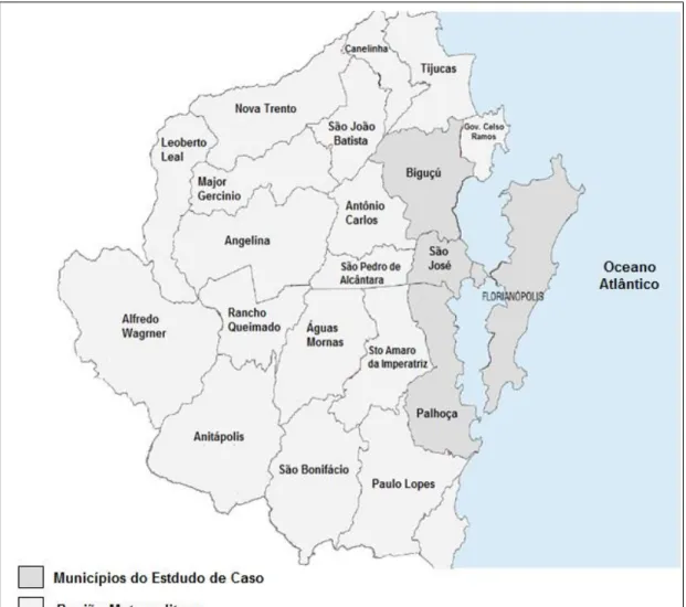 Figura  - mapa da Região da Grande Florianópolis