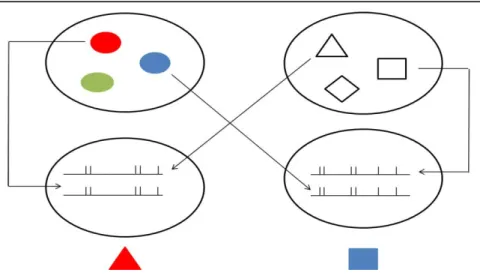 Figure 7. Schéma explicatif de l'hypothèse de liage par synchronie des oscillations neuronales