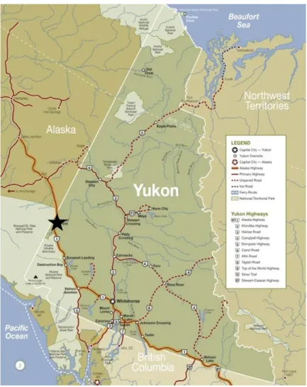 Figure 3. Localisation du site d’étude près de Beaver Creek, Yukon. Source: Ressources Naturelles  Canada 