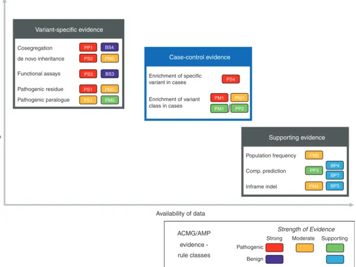 Fig. 1 For rare nontruncating variants in autosomal dominant disease, evidence classes and American College of Medical Genetics and Genomics/Association for Molecular Pathology (ACMG/AMP) rules (rule codes from Richards et al