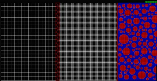 Figure 6: Meshing of the concrete beams under three point-bending tests. 