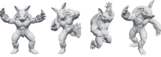 Fig. 6. Examples of our mesh editing with user input deformations