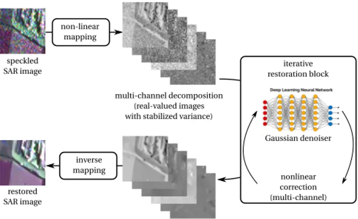 Fig. 3. MuLog [11] is one of the first approaches to apply deep neural networks to speckle reduction in polarimetric and interferometric SAR restoration