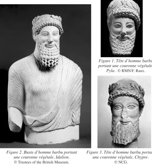 Figure 2. Buste d’homme barbu portant  une couronne végétale, Idalion.