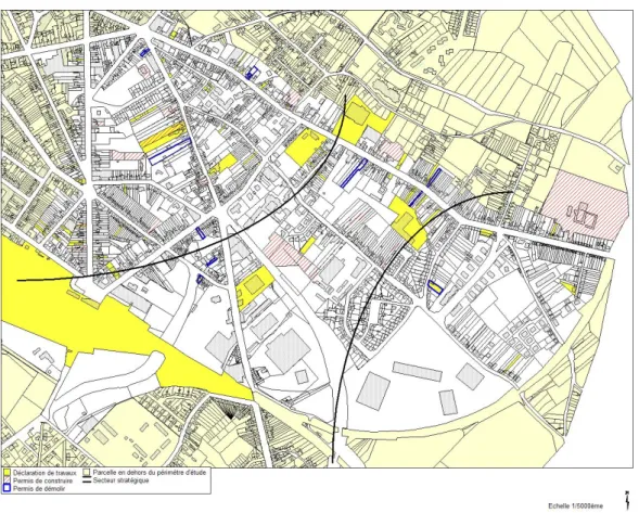 Figure 10 : Cartographie des permis de construire, de démolir et des déclarations de travaux 