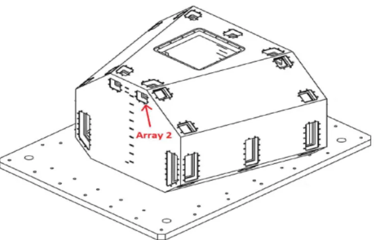 Figure 1: . Diagram of a small-scale tank. The empty compartments are where the sensors are nested