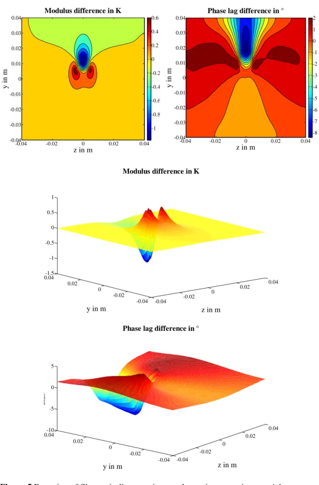 Figure 5 Detection of fibres misalignment in an orthotropic composite material 