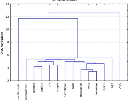 Figure 18 : Dendrogramme de la classification hiérarchique des réponses au questionnaire individuel