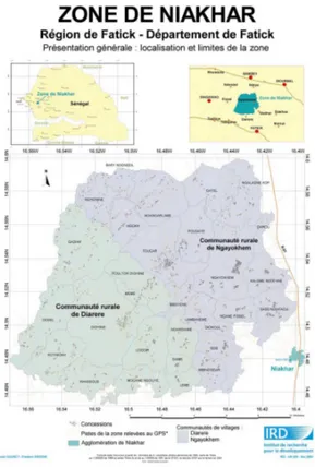 Figure 1. Localisation de la zone de Niakhar 