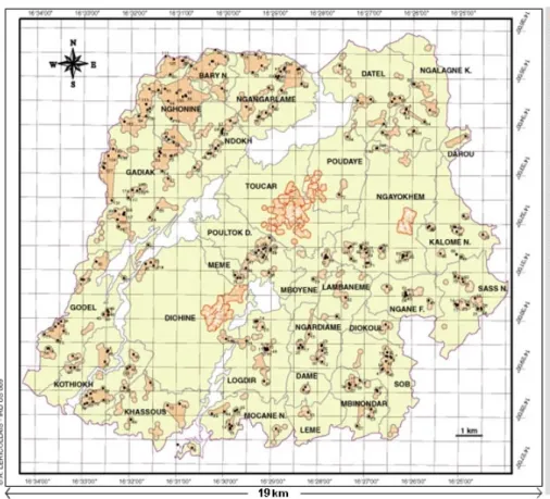 Figure 4. Les villages de la zone d’étude de l’observatoire de Niakhar 