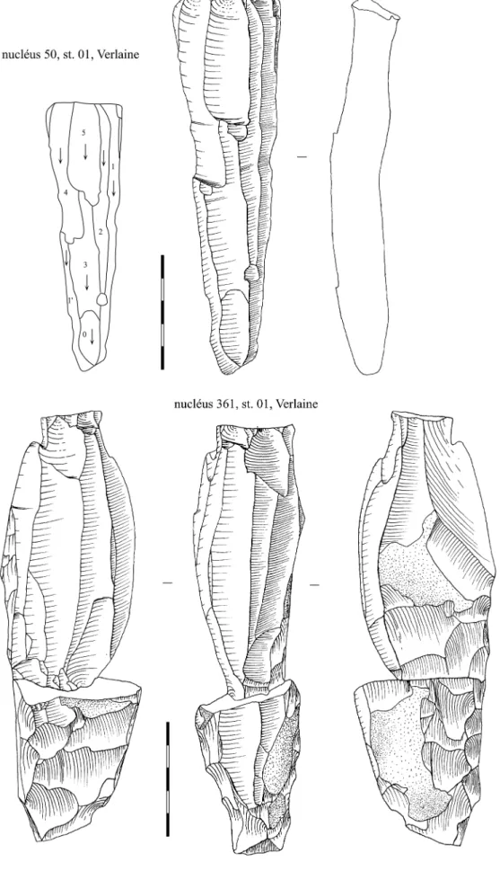 Fig. 3 – Les deux grands nucléus de la structure 01 de Verlaine (Belgique).