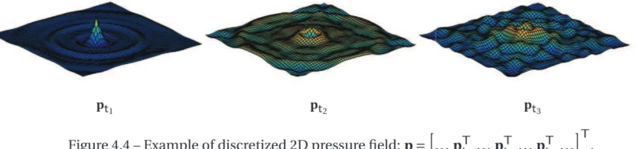 Figure 4.4 – Example of discretized 2D pressure field: p =