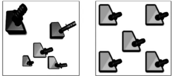 Figure 4: Effects of several lightening conditions in the scene and different object material reflectances on the  ren-dered image.