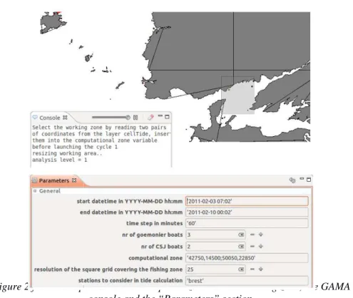 Figure 2.from the top: the “world” map with zoom on the working zone, the GAMA 