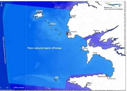 Figure 1.the Natural Marine Parc area in the Iroise Sea.