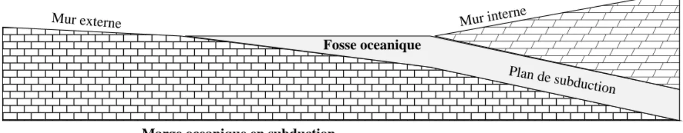 Fig. 1 { Representation schematique de la zone de convergence, d'apres [6].