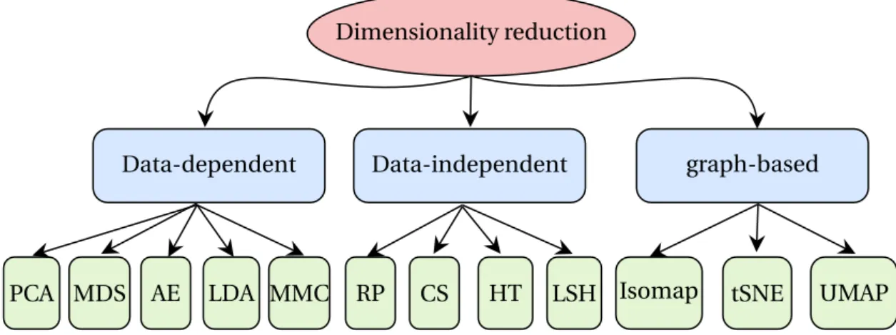 Figure 2.7: Taxonomy of dimensionality reduction techniques.