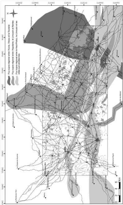 Fig. 6 : Itinéraires et flux supra-régionaux traversant le secteur  d’étude.
