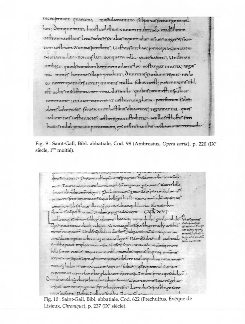 Fig.  9 :  Saint-Gall,  Bibl.  abbatiale,  Cod.  98  (Am brosius,  Opera  varia),   p