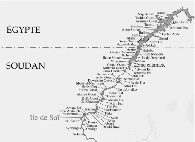 Fig. 1 : carte des principaux sites méroïtiques dans la région de Saï (V. Francigny).