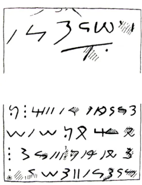 Fig. 3 : bloc inscrit comportant une inscription méroïtique 