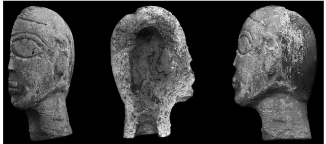 Fig. 5 :  fragment de tête méroïtique en terre cuite (V. Francigny).