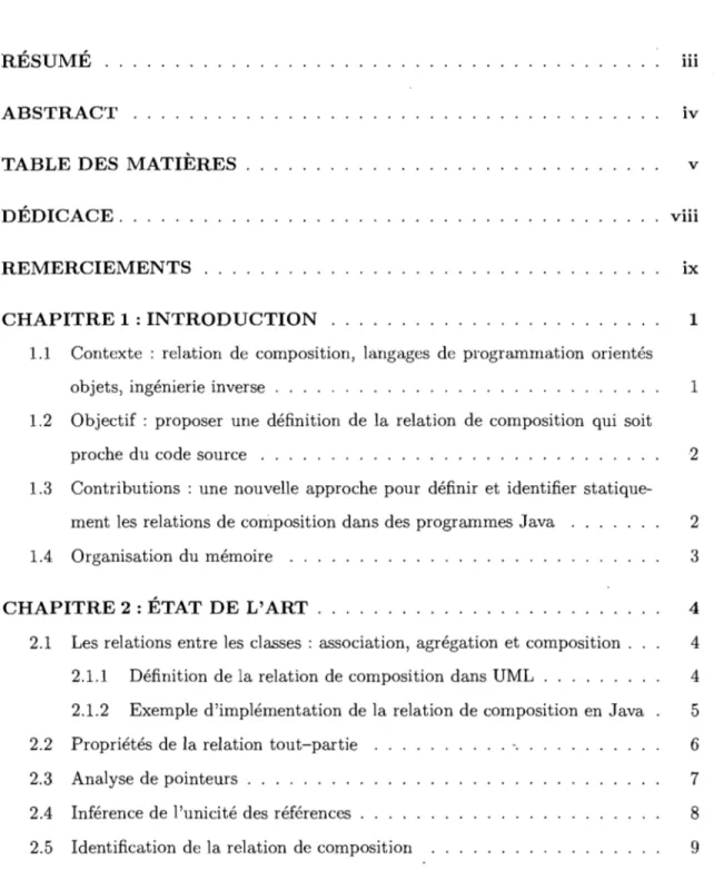 TABLE DES  MATIÈRES  v 