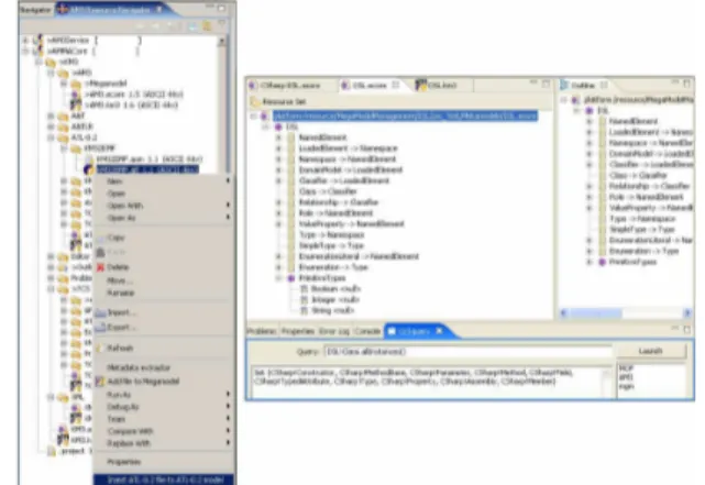 Figure 6. “AM3 Resource Navigator” &amp; “OCL Query View”  