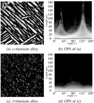 Fig. 4. Oriented pattern spectrum for α- and β- titanium alloys. See the text for explanation.