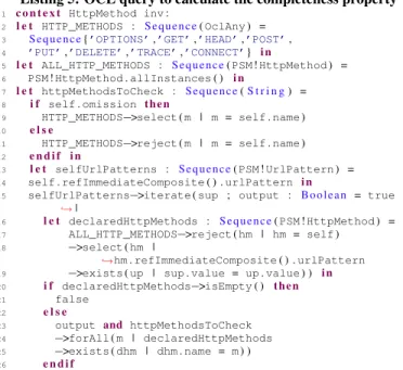 Table 1 also shows the time taken by our tool to extract mod- mod-els out of the corresponding Java EE web projects (gen.) and to evaluate (eval.) our security correctness property over them