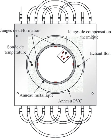 Figure 2. Schéma du dispositif de l’anneau isotherme (vue de dessus)