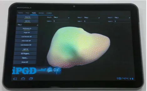Figure 9 shows the visualisation of a solution on a Motorola Xoom Tablet.