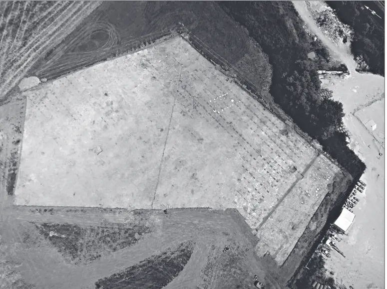 Fig. 53 – Vue aérienne de la zone 1 décapée (fouille 2008) (cliché : Inrap).