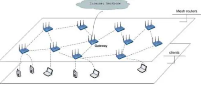 Figure 1 – Architecture du réseau maillé sans fil