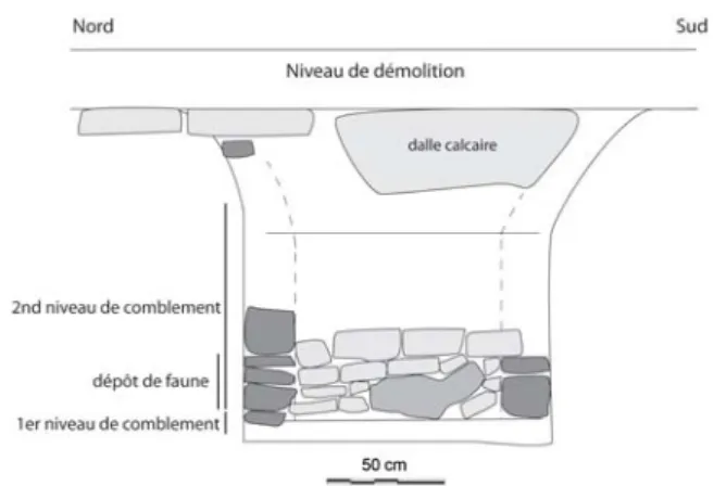 Fig. 2 : Vue en coupe de la citerne 13087 (DAO M. Garcia).