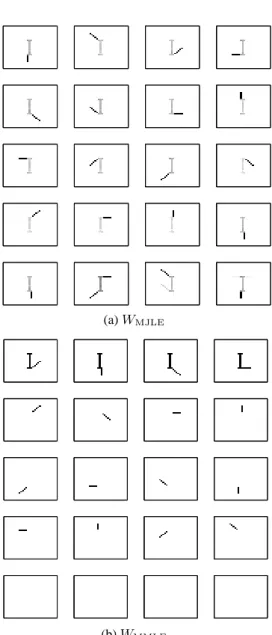Fig. 4. Dictionaries learnt from the swimmer dataset with K = 20.