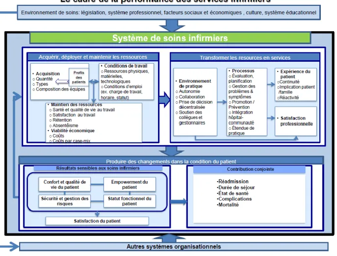 Figure 1 : Le cadre de la performance des services infirmiers. 