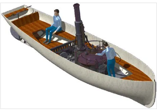Figure 7. Digital Mock-Up of the steam boat of 1861 