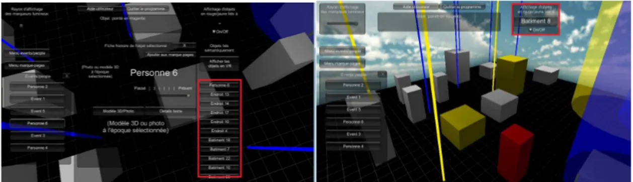 Fig. 4: Visualizing connections between items in the scene based on database information.