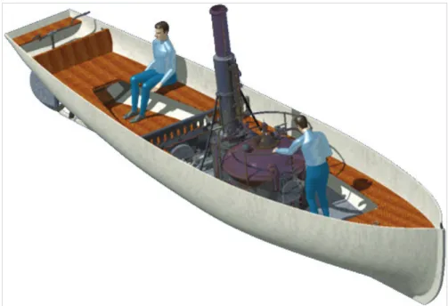 Figure 7. Digital Mock-Up of the steam boat of 1861 