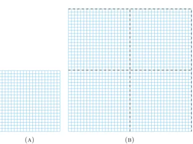 Figure 5. Meshes comparison between MsLRM and FEM. (A) Mesh for V h (Y ). (B) Mesh for V h,perc (D) (4 cells).