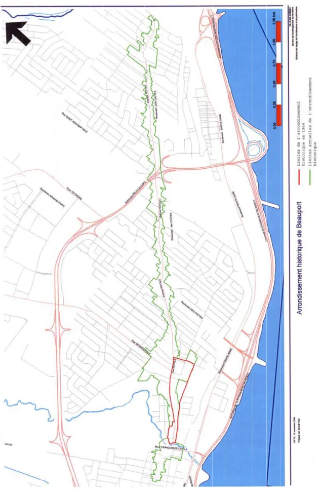 Figure 11 : L’arrondissement historique de Beauport : limites actuelles et anciennes  Ville de Québec 