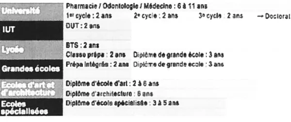 FIGURE 3: ÉTUDES SUPÉRIEURES EN FRANCE APRÈS LE BACCALAURÉAT